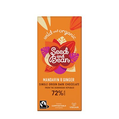 Mørk chokolade 72% Mandarin & Ingefær økologisk 75 g