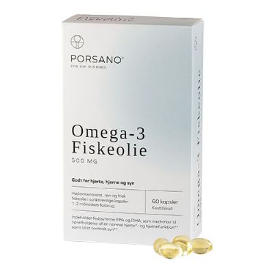 Porsano Omega-3 Fiskeolie 60 kap