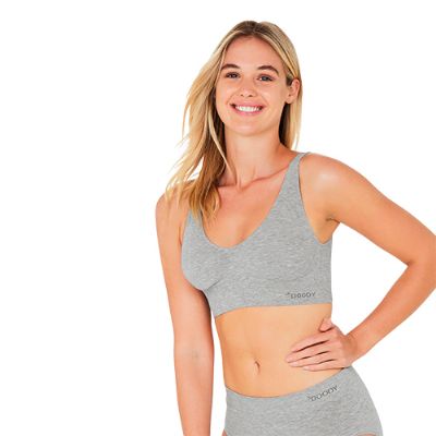 Padded Shaper Crop Bra lysegrå str. L 1 stk