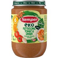 Babymos økologisk fettucine tomat & linser fra 6 mdr. 190 g