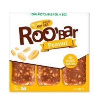 Bar Peanut 3 x 30g økologisk Roobar 90 g