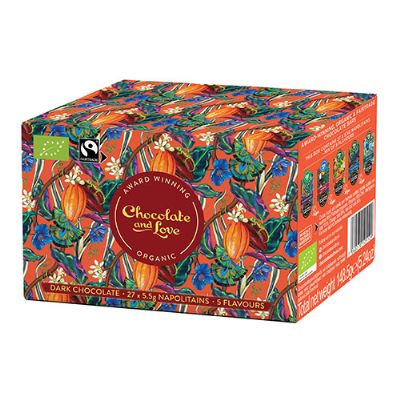 Cacao oasis ballotin æske 27x5,5 g 5 var. økologisk 148 g