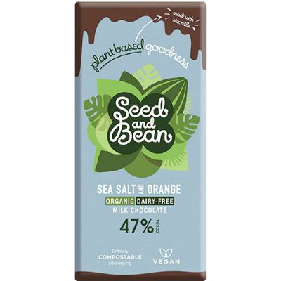 Chokolade 47% Sea Salt & Orange (plantebaseret) økologisk 75 g