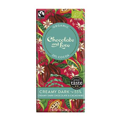 Chokolade Creamy Dark 55% økologisk 80 g