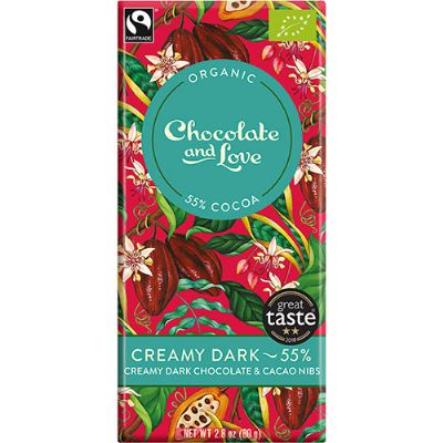 Chokolade Creamy Dark 55% økologisk 80 g