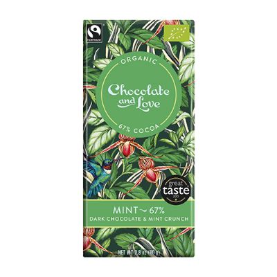 Chokolade Mint 67% økologisk 80 g