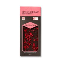 Chokolade mørk hindbær 72% økologisk 75 g