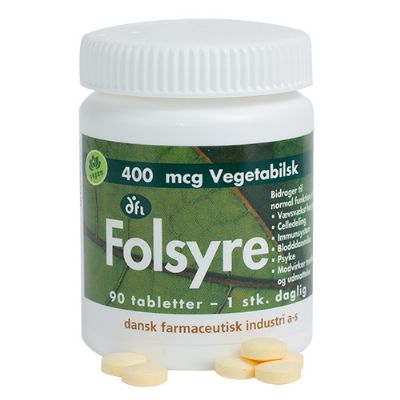 Folsyre 400 mcg 90 tab