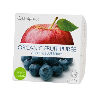 Frugtpuré blåbær, æble økologisk 200 g