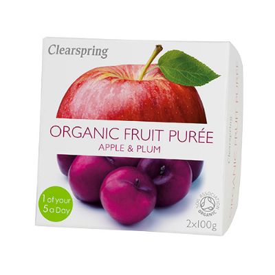 Frugtpuré blomme, æble økologisk 200 g