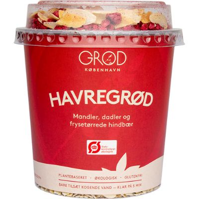 GRØD Havregrød m. mandler, frysetørrede hindbær økologisk & dadler 67,90 g