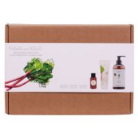 Gaveæske Rabarber håndsæbe -creme & Body lotion Værdi 125,- 1 pk