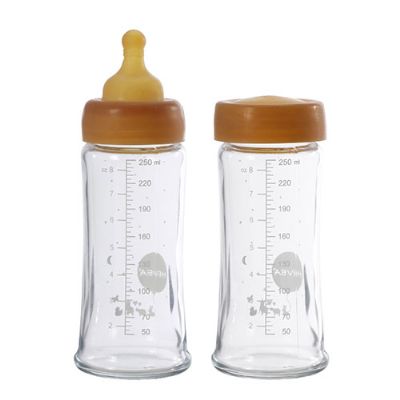 Hevea Baby Glas sutteflaske Wide Neck 2-pak -250ml 1 pk