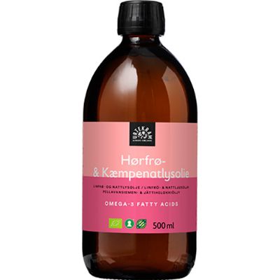 Hørfrø- & kæmpenatlysolie økologisk 500 ml