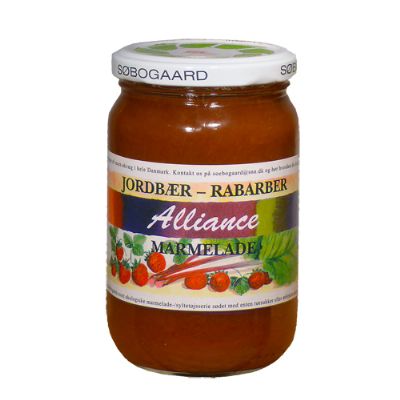 Jordbær/rabarber marmelade økologisk 400 g