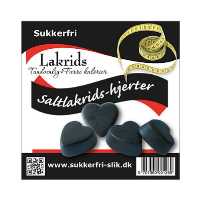 Lakridshjerter salt sukkerfri 90 g