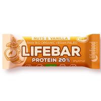 LifeBar Raw Proteinbar Nødder & Vanilje økologisk 47 g