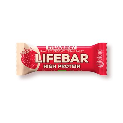 LifeBar Raw Proteinbar Jordbær økologisk 47 g