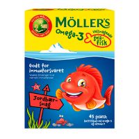 Møllers Omega-3 fisk Jordbær 45 gum