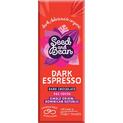 Mørk Chokolade 58% Espresso økologisk 25 g