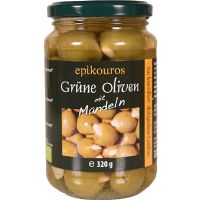 Oliven Grønne m.mandler økologisk 320 g