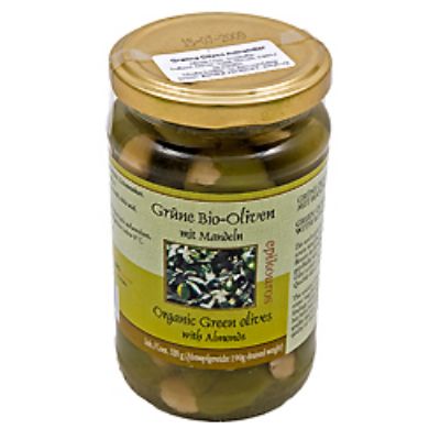 Oliven Grønne m.mandler økologisk 320 g