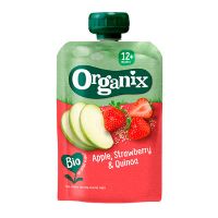 Organix frugtpure m æble,jordbær & quinoa 12 mdr økologisk 100 g