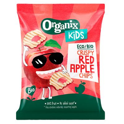 Organix kids crispy red apple chips økologisk 15 g