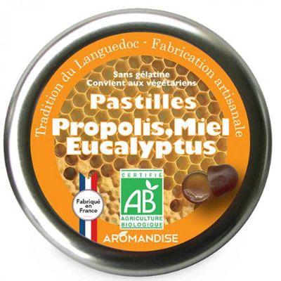 Pastiller m. propolis, honning & eukalyptus økologisk 45 g