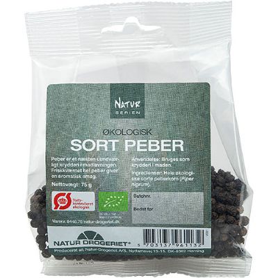 Peber sort hel økologisk 75 g