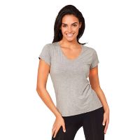 Women's V-Neck T-Shirt lysegrå str. L 1 stk