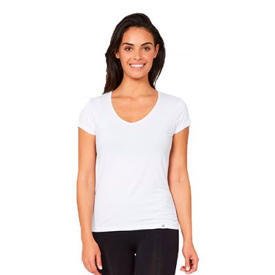 Women\'s V-Neck T-Shirt hvid str. XL 1 stk