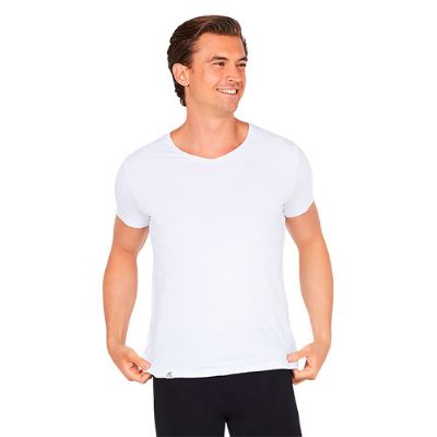 Men´s V-Neck T-Shirt hvid str. M 1 stk