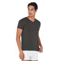 Men´s V-Neck T-Shirt Dark Marl str. XL 1 stk