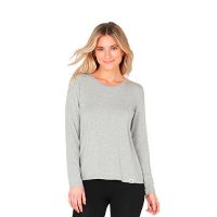 Women's Long Sleeve Round Neck T-Shirt grå str. XL 1 stk