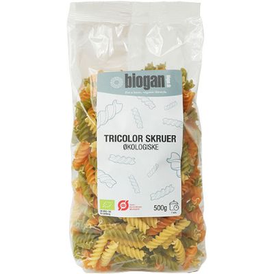 Tricolor pasta skruer økologisk 500 g