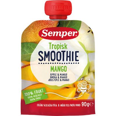 Tropisk frugtsmoothie med mango & æble fra 6 mdr. 90 g