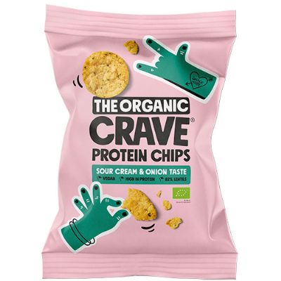 Veganske protein chips m. Sour cream & onion økologisk 75 g