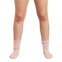 Women's Chunky Bed Sock Dusty Pink/hvid Space Dye 1 stk