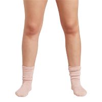 Women´s Chunky Bed Sock Dusty Pink/hvid Space Dye 1 stk